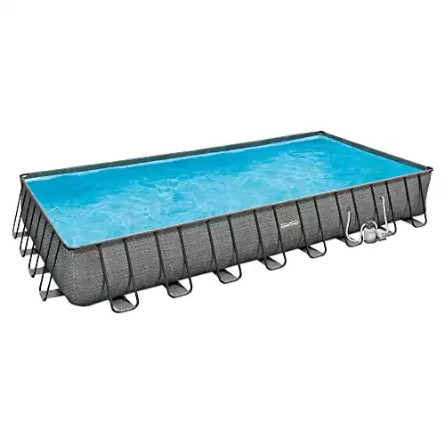 Summer Waves Outdoor Rectangular Frame Above Ground Swimming Pool Set