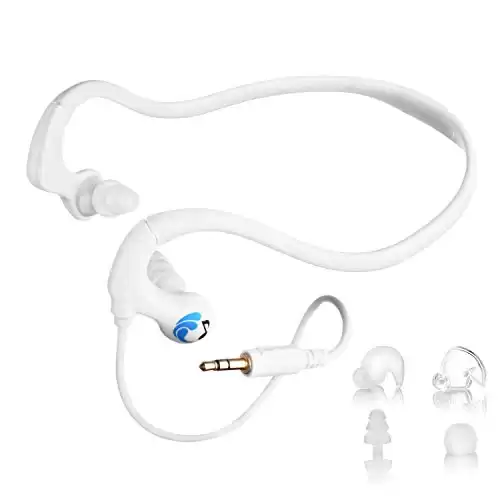 HydroActive Short-Cord Waterproof Headphones for Swimming